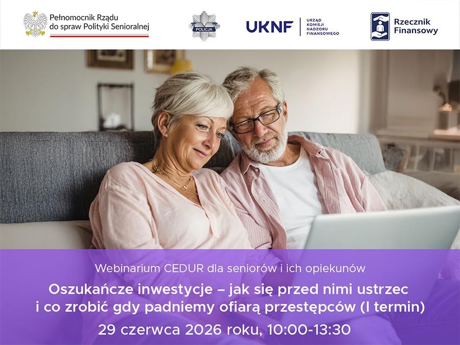 Na zdjęciu kobieta i mężczyzna siedzący w mieszkaniu oglądający coś na laptopie. Na obrazie napis 